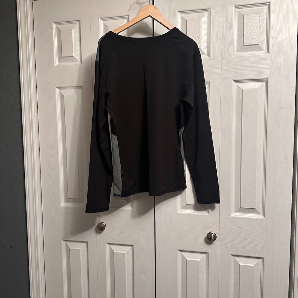 Active Wear Set (2 pcs) Top and Bottoms XXL Fleece lined Black Streamlined NWOT